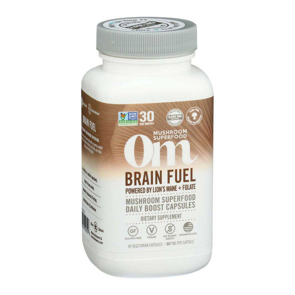 Om Mushroom Superfood Brain Fuel Mushroom Capsules, 90 Ea